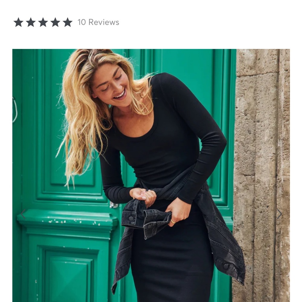 Marine Layer Lexi Rib Long Sleeve Midi Dress
